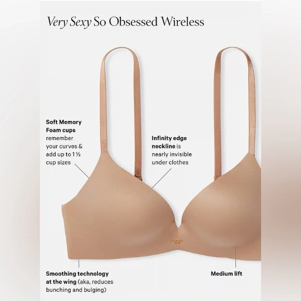 🌿NWOT- Never worn! Victoria’s Secret So Obsessed Wireless Push Up Bra - Picture 11 of 13